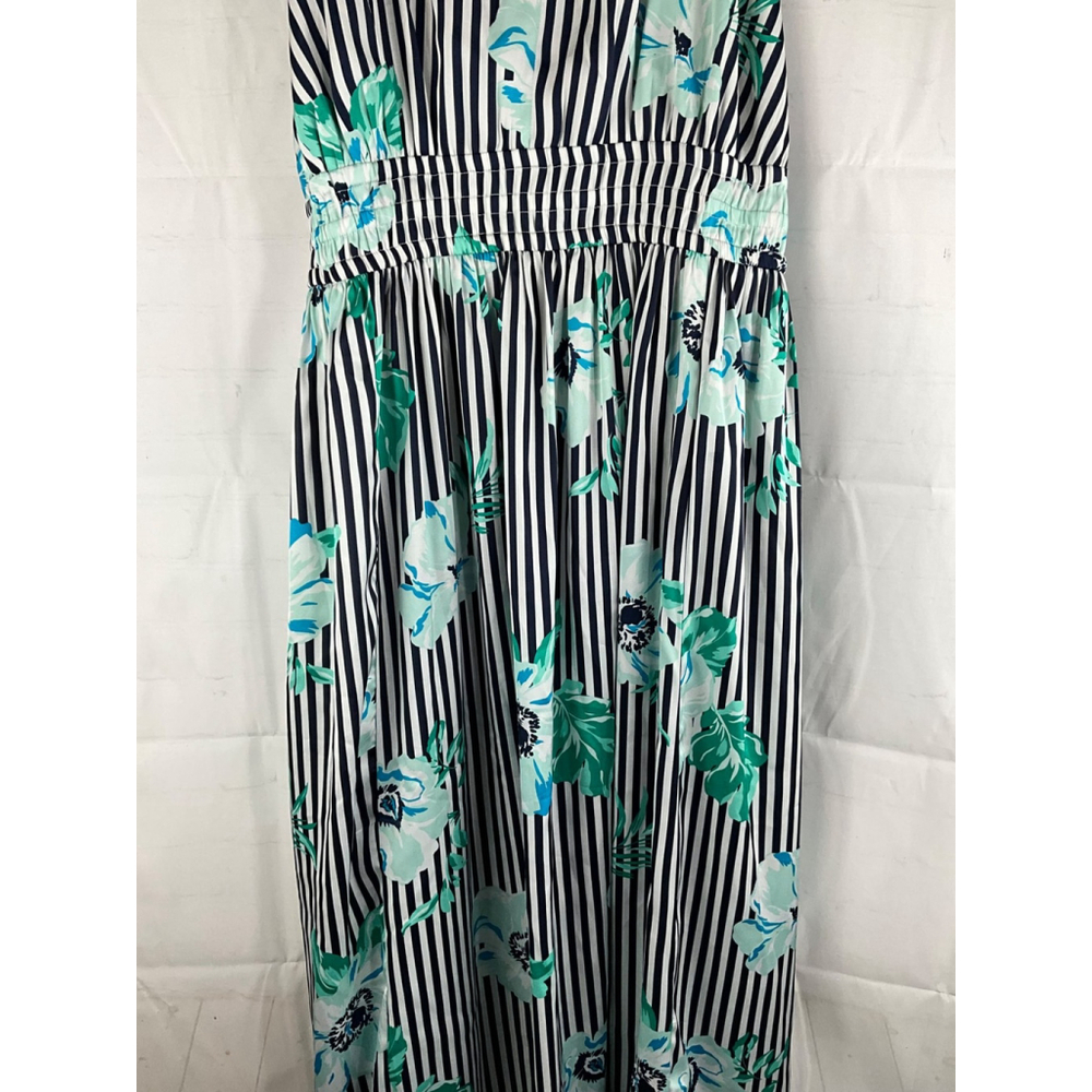 Lane Bryant Maxi Dress Striped Floral Adjustable Straps Size 18 Maxi New - Picture 2 of 4